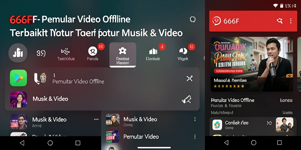 Tampilan antarmuka aplikasi Pemutar Video Offline 666F yang sederhana dan menarik.