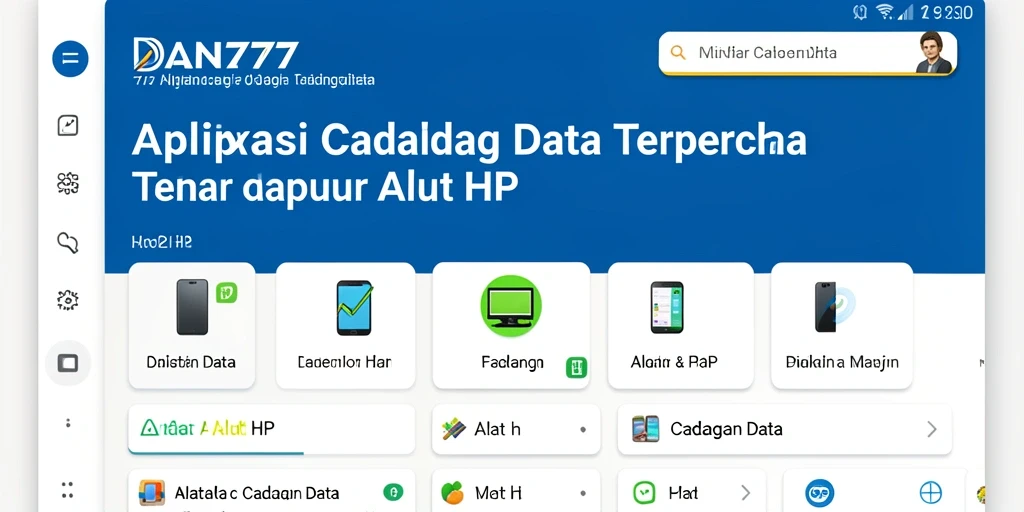Antarmuka aplikasi DAN777 untuk cadangan data yang praktis dan efisien.
