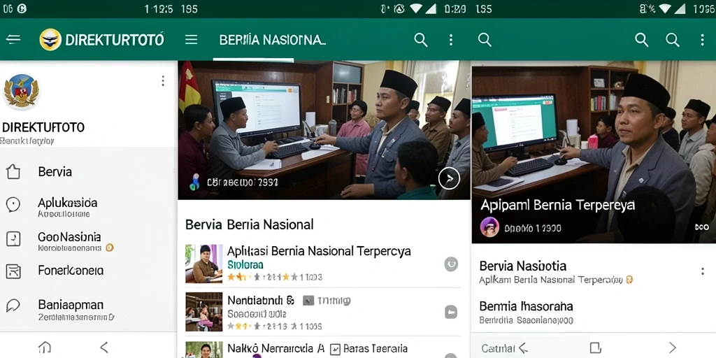 Tampilan antarmuka aplikasi Berita Nasional DIREKTURTOTO yang user-friendly.