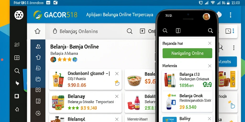 Screenshot antarmuka aplikasi GACOR518 yang menampilkan fitur Belanja Online.