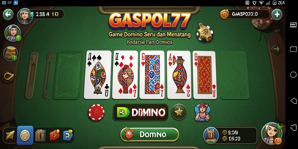 Tampilan antarmuka GASPOL77 yang menarik untuk permainan Domino.