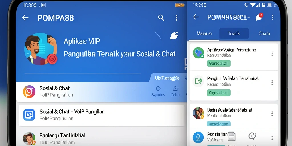 Tampilan antarmuka POMPA88 untuk VoIP Panggilan yang modern dan mudah digunakan.