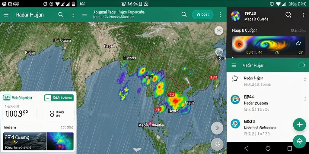 Tampilan antarmuka utama aplikasi Radar Hujan RR44 yang informatif.