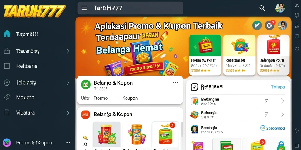 Tampilan antarmuka aplikasi TARUH777 yang mudah digunakan.